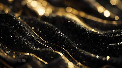 Poster - White and gold luxury billionaire text effect on black background