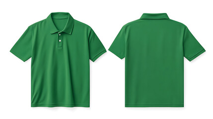Aufkleber - front and back green polo shirt mockup isolated cut out