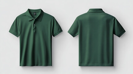 Aufkleber - front and back green polo shirt mockup isolated cut out