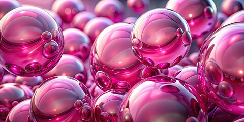 Pink liquid spheres merging in abstract , pink, liquid, spheres, merging, abstract, render, design, creative, vibrant