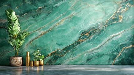 Poster - dark green old painted wall texture background, metallic tile design, multi color rustic marble carpet, ceramic vitrified aqua green special digital printed precious marble slab, kitchen counter top