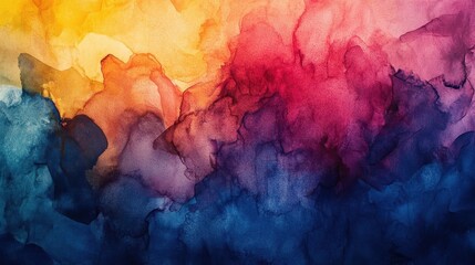 Canvas Print - Watercolor texture background with vibrant tones, soft lighting, sleek design, artistic feel, modern style