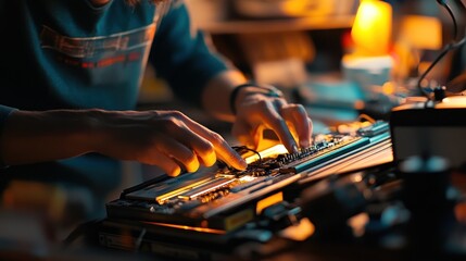 Poster - Person's Hand Working on an Electronic Circuit Board