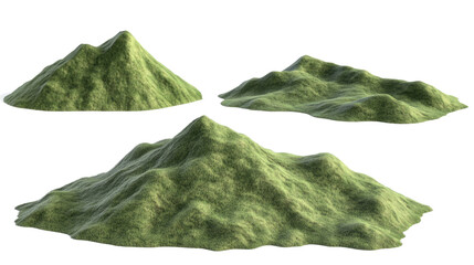 Poster - Realistic Green Hill Landscapes Collection for Design Projects Generative AI