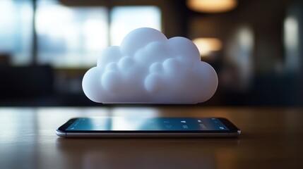 Aufkleber - Cloud Computing Symbol Hovering Above a Smartphone