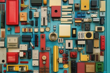 Poster - Colorful Electronic Components Abstract