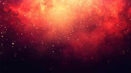 Wall Mural - Red and orange cosmic nebula with a hazy glow and scattered stars.