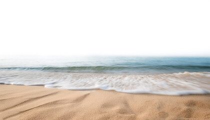 Wall Mural - Sand beach border isolated on white background with copy space