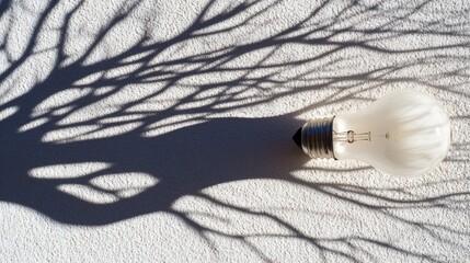 Poster - Creative Light Bulb Shadow Art on Wall