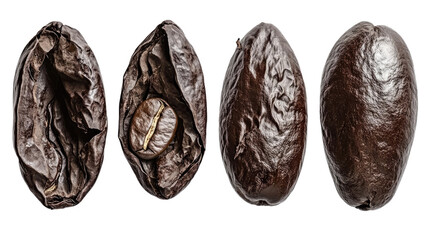 Poster - Natural Coffee Beans Set on Transparent Background Generative AI