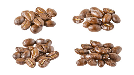 Poster - Natural Coffee Beans Collection on a Transparent Background Generative AI