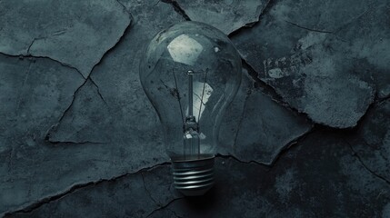 Poster - Vintage Light Bulb on Dark Textured Surface