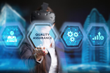 Wall Mural - Business, Technology, Internet and network concept. Quality Assurance service guarantee standard.