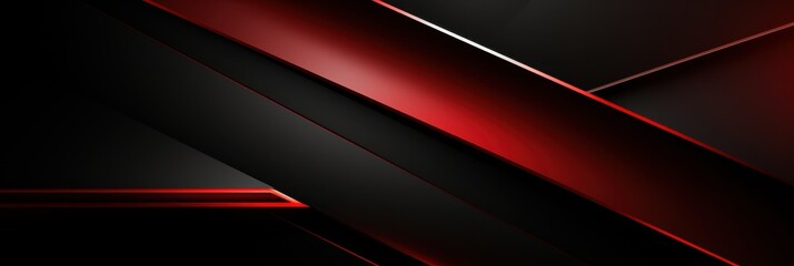 Poster - Abstract Geometric Design with Red and Black Stripes