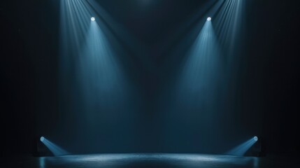 Aufkleber - Stage with Spotlights and a Dark Blue Background