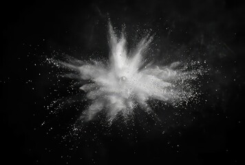 Aufkleber - Abstract White Powder Explosion Against Black Background
