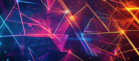 Poster - Abstract Geometric Art with Vibrant Colors and Dynamic Lines