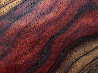 Poster - Close-up Texture of Richly Colored Wood Grain