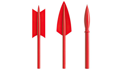 Aufkleber - set of three red arrows on a transparent background generative ai