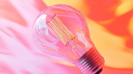 Poster - Vintage Light Bulb with Colorful Background