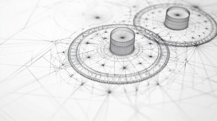 Poster - Abstract Geometric Design with Circles and Lines