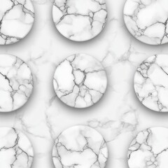 Poster - White marble circles on a marble background.