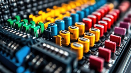 Poster - Colorful Capacitors on a Circuit Board
