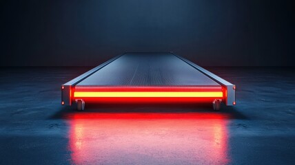 Poster - Automated Conveyor Belt System in Neon Light