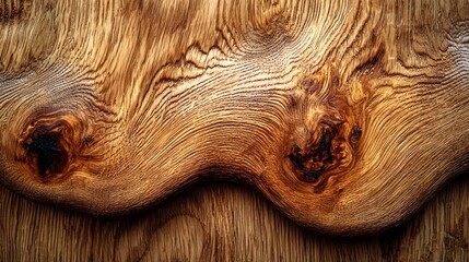 Poster - Close-up of a Wavy Wooden Surface with Knots