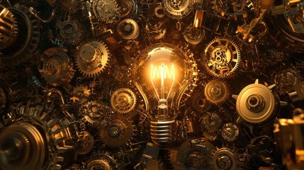 Poster - Bright Light Among Metal Gears and Cogs