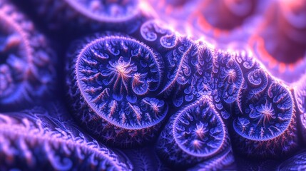 Poster - Close-up of a Vibrant Purple and Pink Fractal Pattern