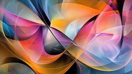 Poster - Colorful Abstract Swirls and Waves of Light