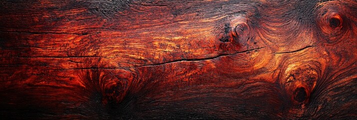 Aufkleber - Close-up of Intricate Grain Patterns on a Dark Wood Surface