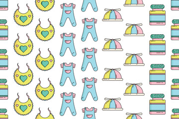 Sticker - Nursery seamless pattern background template