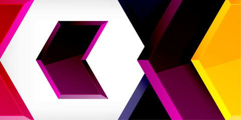 Aufkleber - Vector 3d arrow techno design template