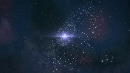 Wall Mural - 3D galaxy slowly drifting away with twinkling stars in deep space, 4K animation