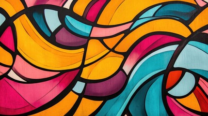 Poster - Vibrant Abstract Art with Colorful Flowing Patterns