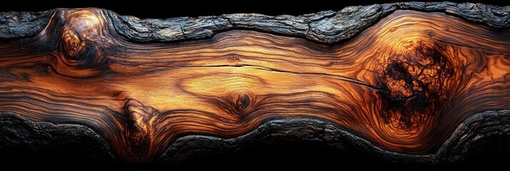Aufkleber - Close-up of a Burned and Polished Wood Grain