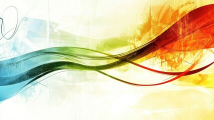 Poster - Colorful Abstract Waves on Soft Background