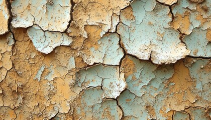Poster - Close-up of Cracked and Peeling Paint on a Weathered Surface