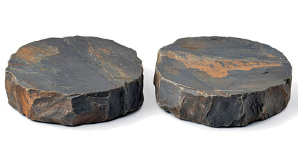 Poster - Natural Stone Round Podium Rocks Isolated on a Transparent Background Generative AI