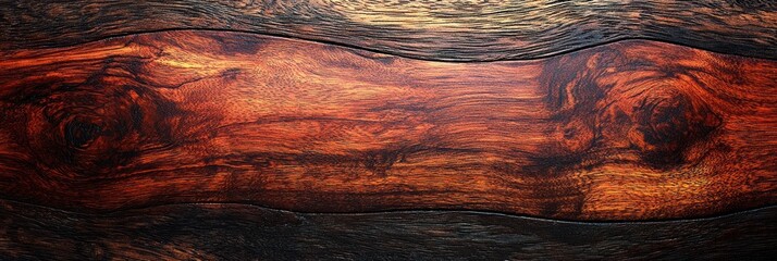 Poster - Rich, Dark Wood Grain with Knots and Lines