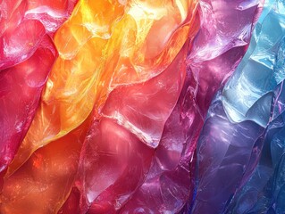 Poster - Abstract Colorful Transparent Material with Wrinkled Surface