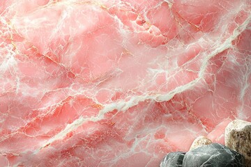 Aufkleber - Pink Marble Background with Grey and White Rocks