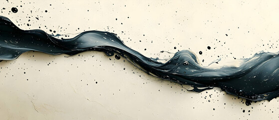 Poster - Fluid ink splash on textured paper, creating an abstract and artistic background.