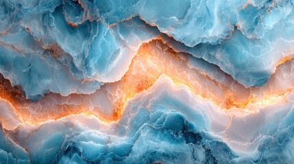 Poster - Abstract Blue and Orange Marble Texture