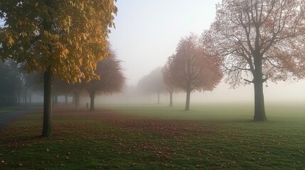 Wall Mural - beautiful view of a park at sunrise