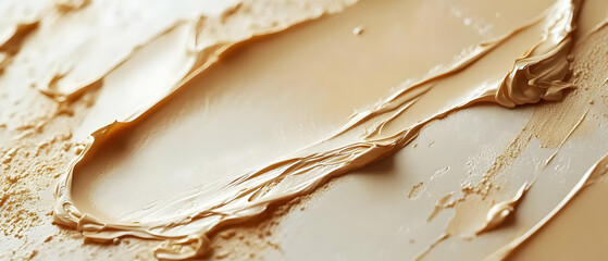 Poster - Creamy golden texture on a smooth surface, perfect for backgrounds and artistic designs.