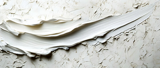 Wall Mural - textured white paint stroke on a light background, emphasizing creativity and artistic expression.