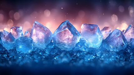 Poster - Colorful ice crystals on a vibrant background, reflecting light and creating a mesmerizing effect.